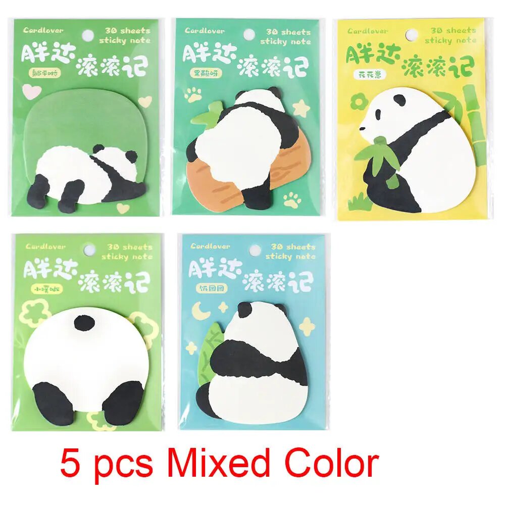Блокноты-стикеры с пандами Lytwtw's 5 pcs Mixed Color