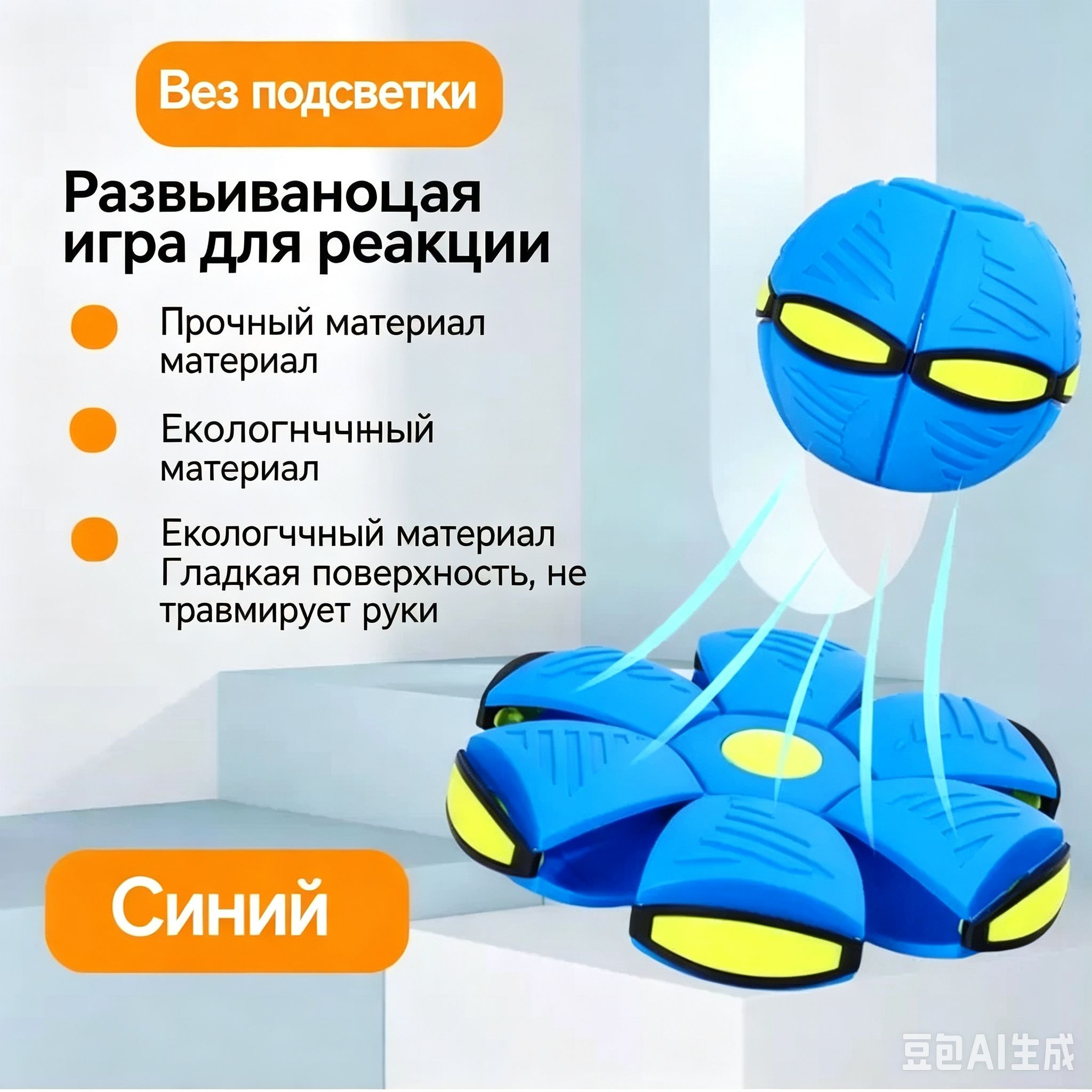 Универсальная баскетбольная игрушка: светящийся мяч, который подпрыгивает, когда на него наступают, и превращается в летающую тарелку.