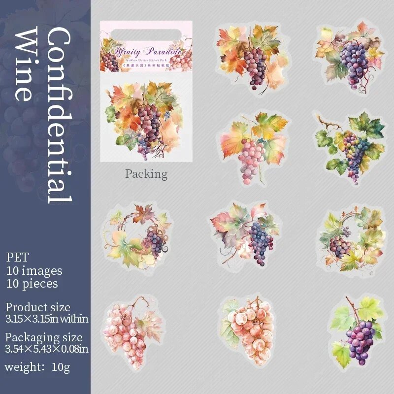 Наклейки виноградные Confidential Wine, 10 шт.