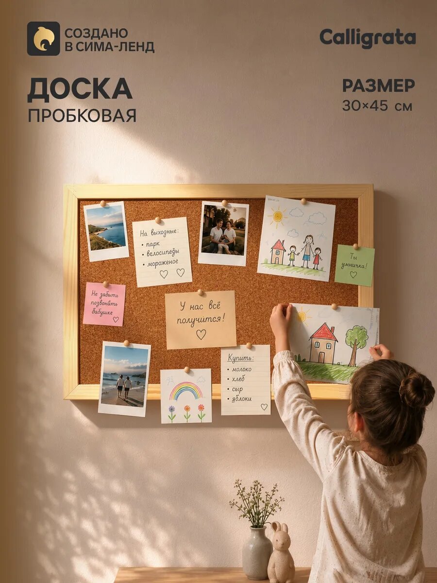 Доска пробковая для записей