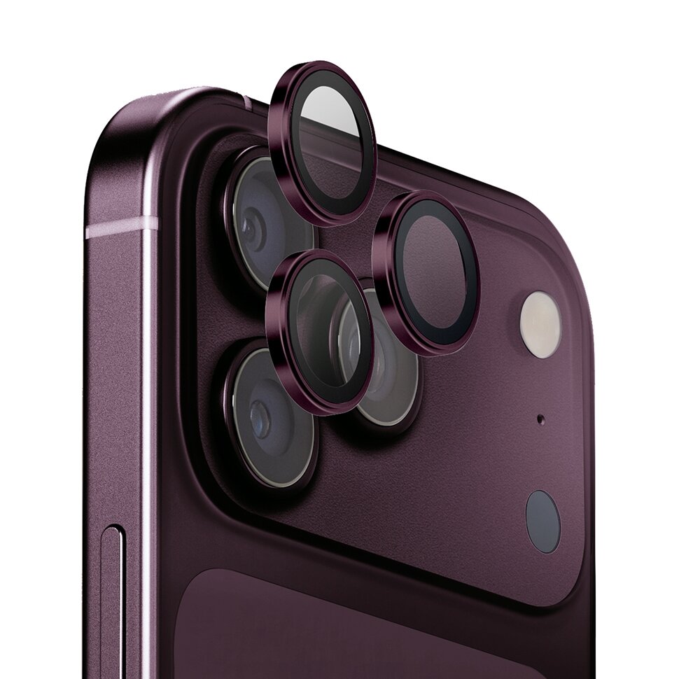 Uniq стекло для камеры iPhone 18 Pro/18 Pro Max, OPTIX Camera Lens AluGuard, Royal Burgundy