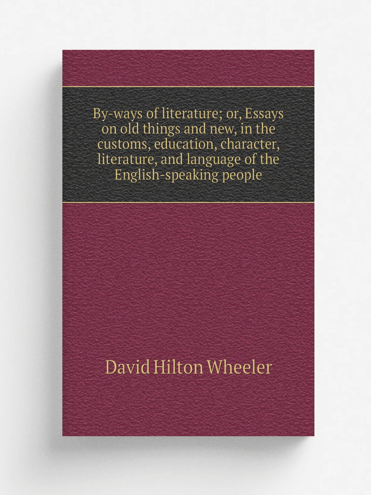By-ways of literature; or, Essays on old things and new, in the customs, education, character, literature, and language of the English-speaking people