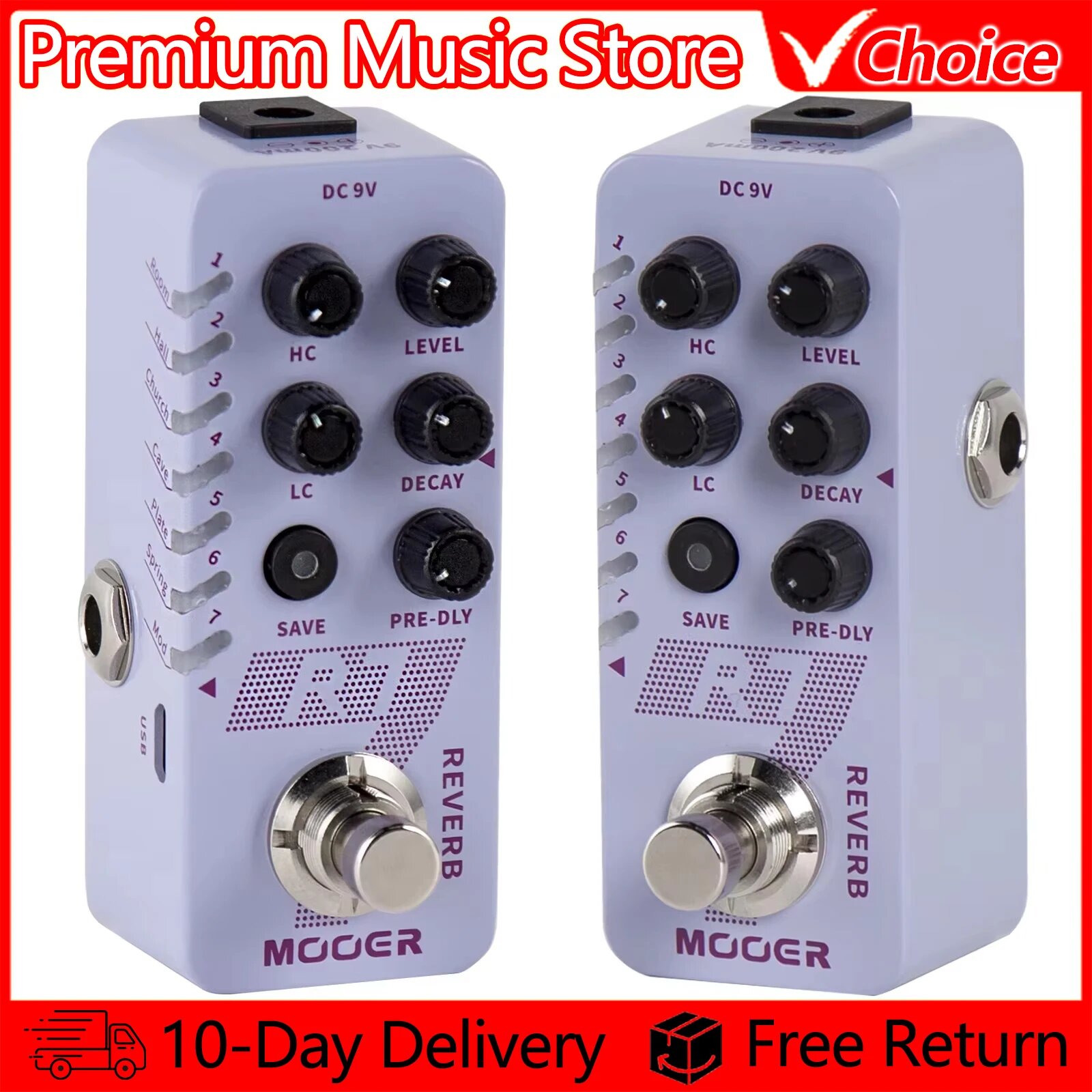 MOOER R7 Цифровая педаль реверберации