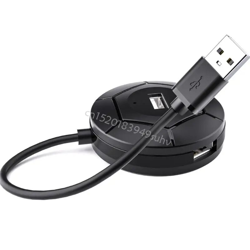 USB-хаб 4 порта, черный, 1 метр