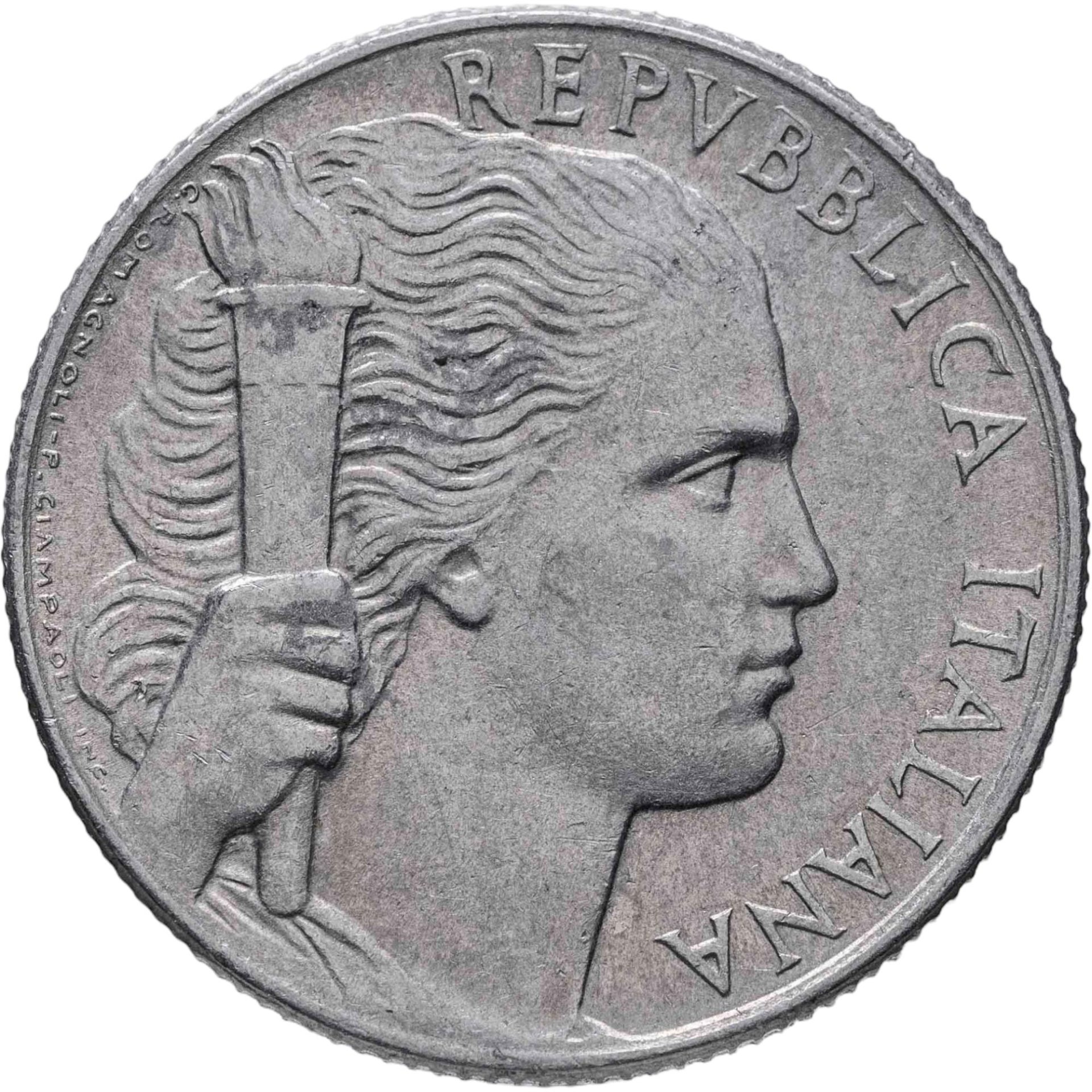Италия 5 лир 1950, Алюминий, в сохранности VF