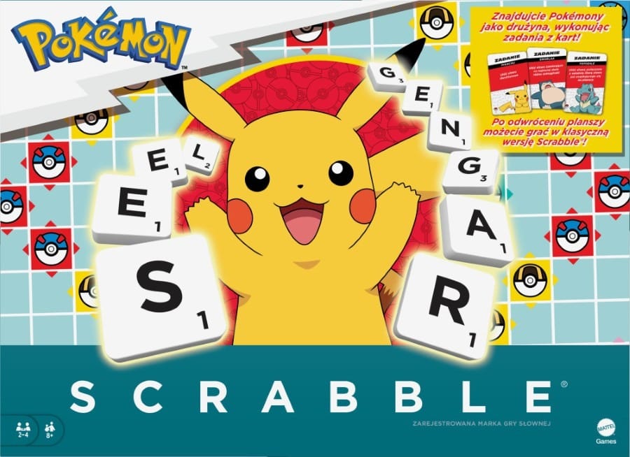 Настольная игра Mattel Games Scrabble Pokemon, польская версия