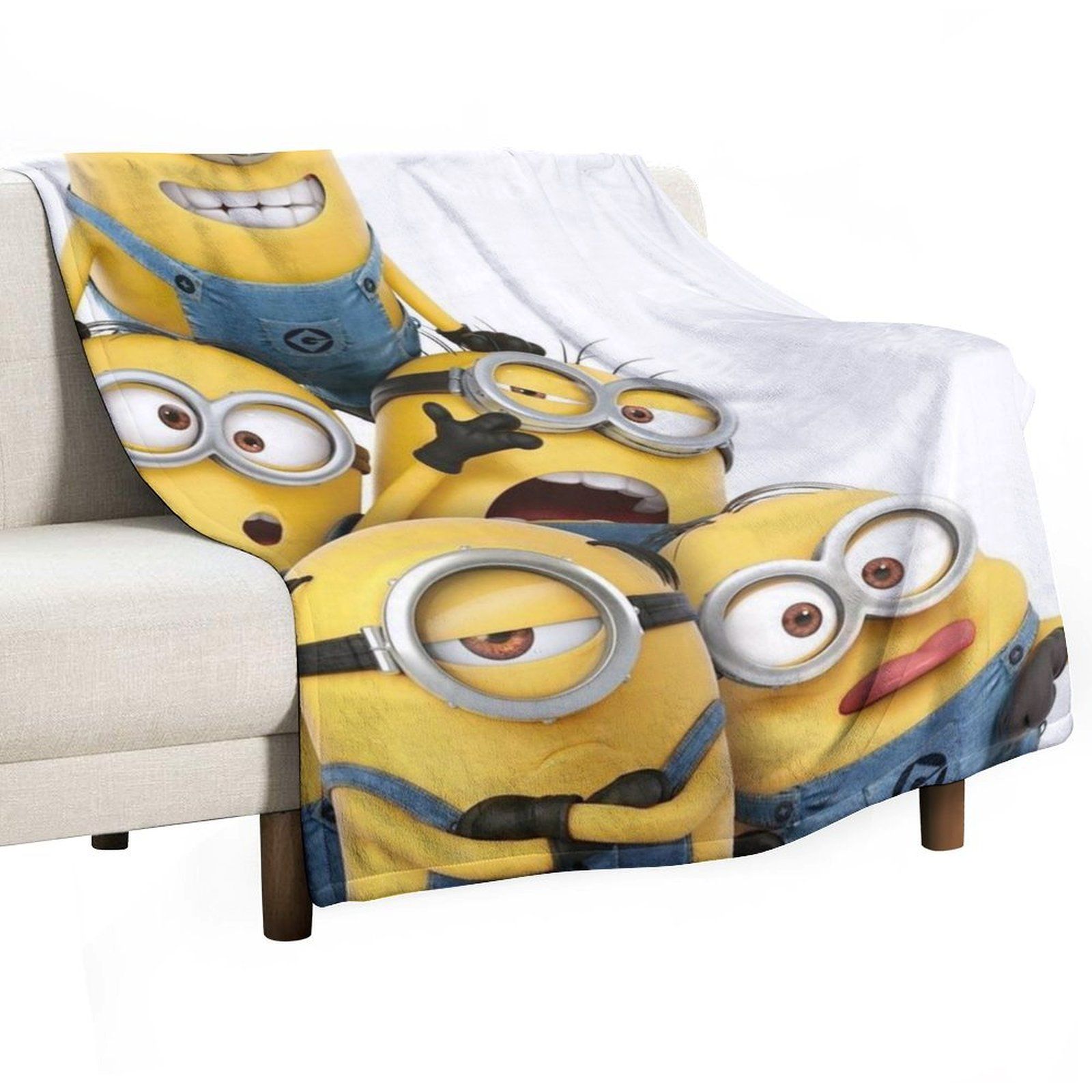 Minions Плед 150x200 см фланель плюшевый 3d-эффект разноцветный