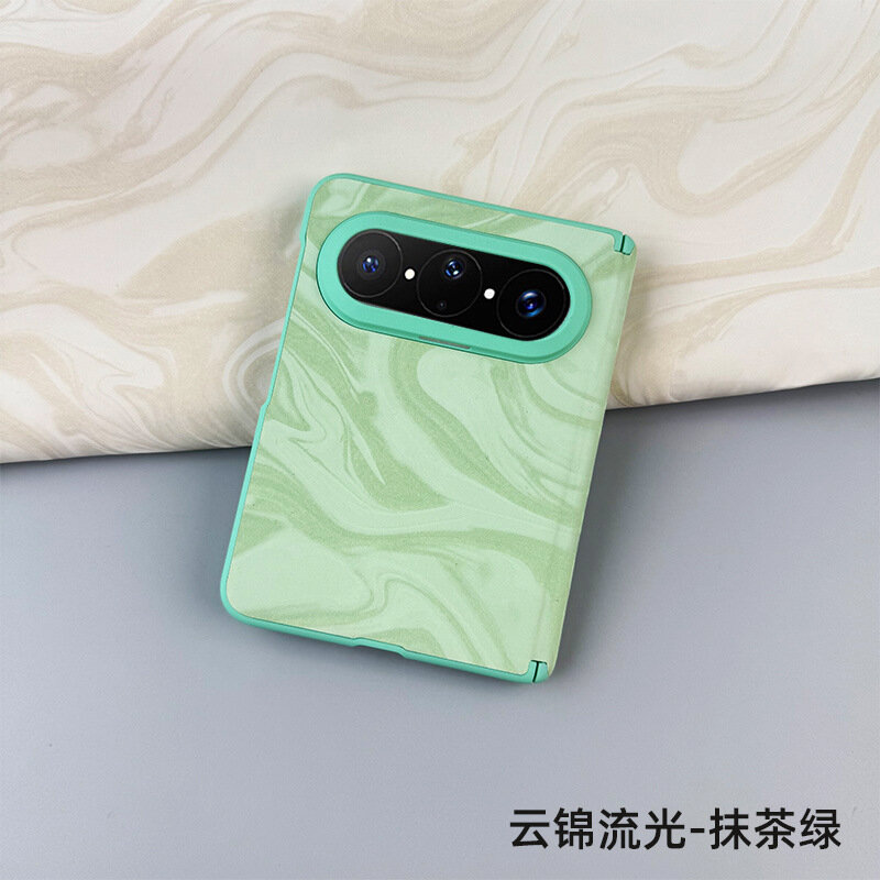 Чехол MagSafe для Huawei Pura X Max классический складной с осевой осью облачный бархат зеленый матча вырезанная рамка