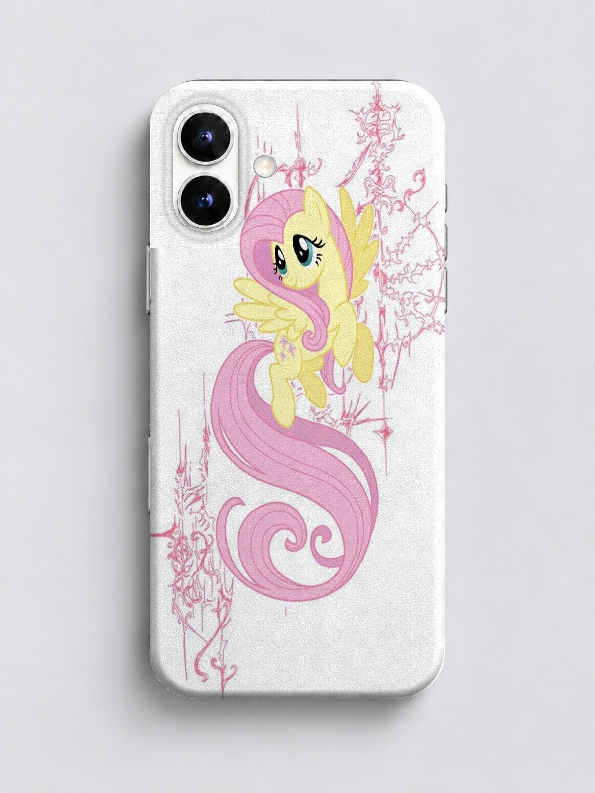 Прозрачный чехол на iPhone 16 Флаттершай My Little