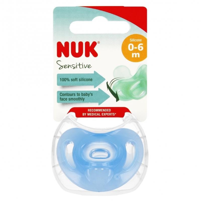 Пустышка NUK Sensitive, синий