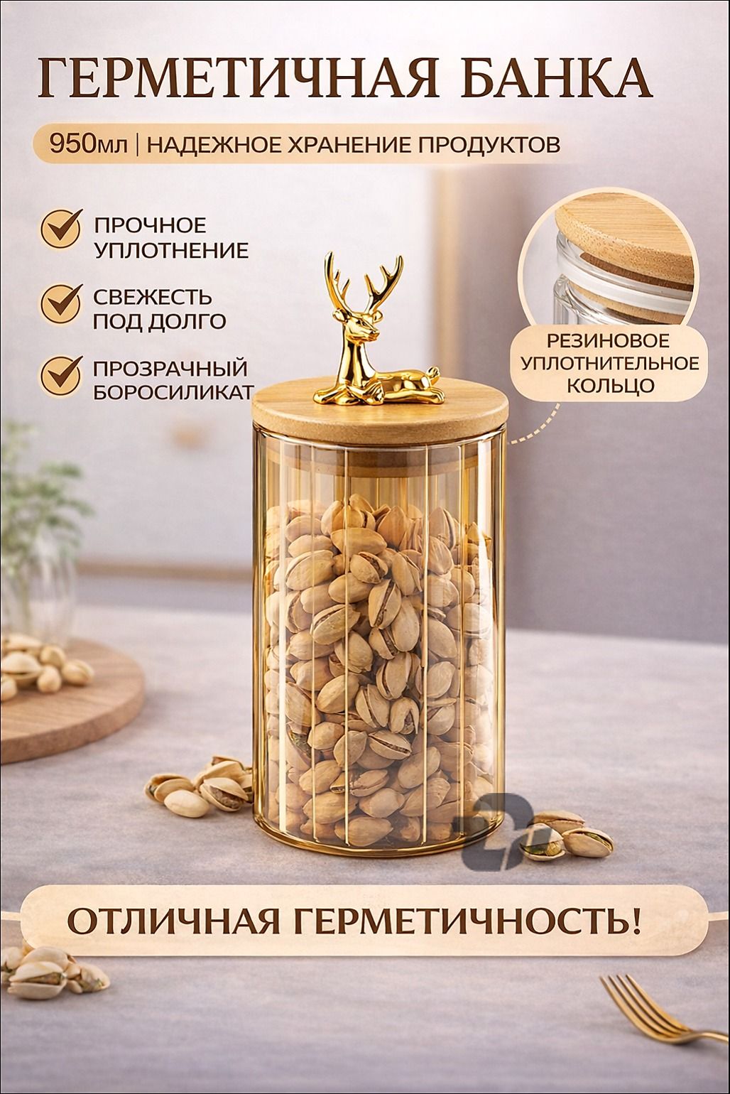 Банка для сыпучих продуктов 950 мл 1 шт, Артикул: 5705395763
