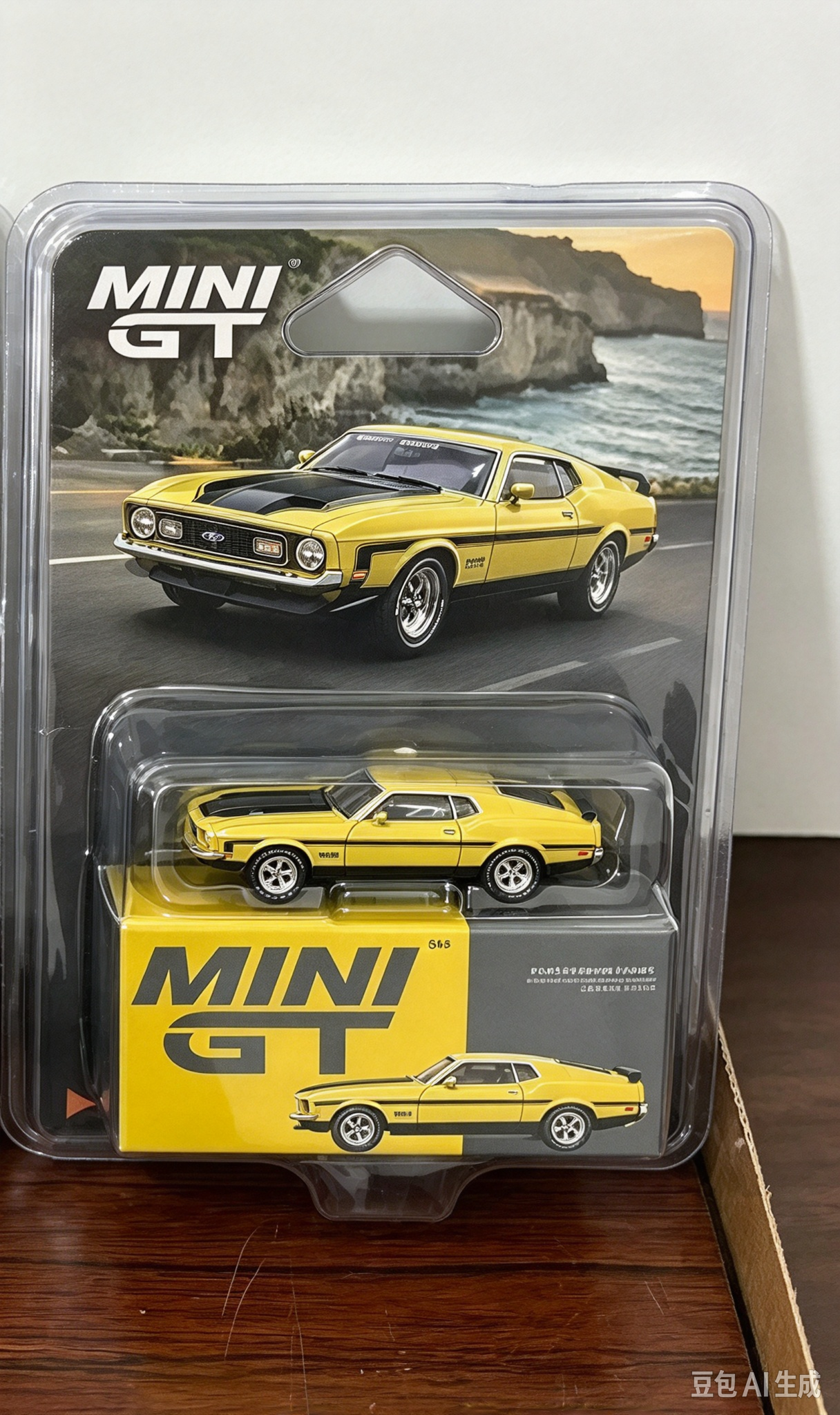 MINI GT 1:64 Ford Mustang жёлтая металлическая модель, коллекционная игрушка, детский подарок