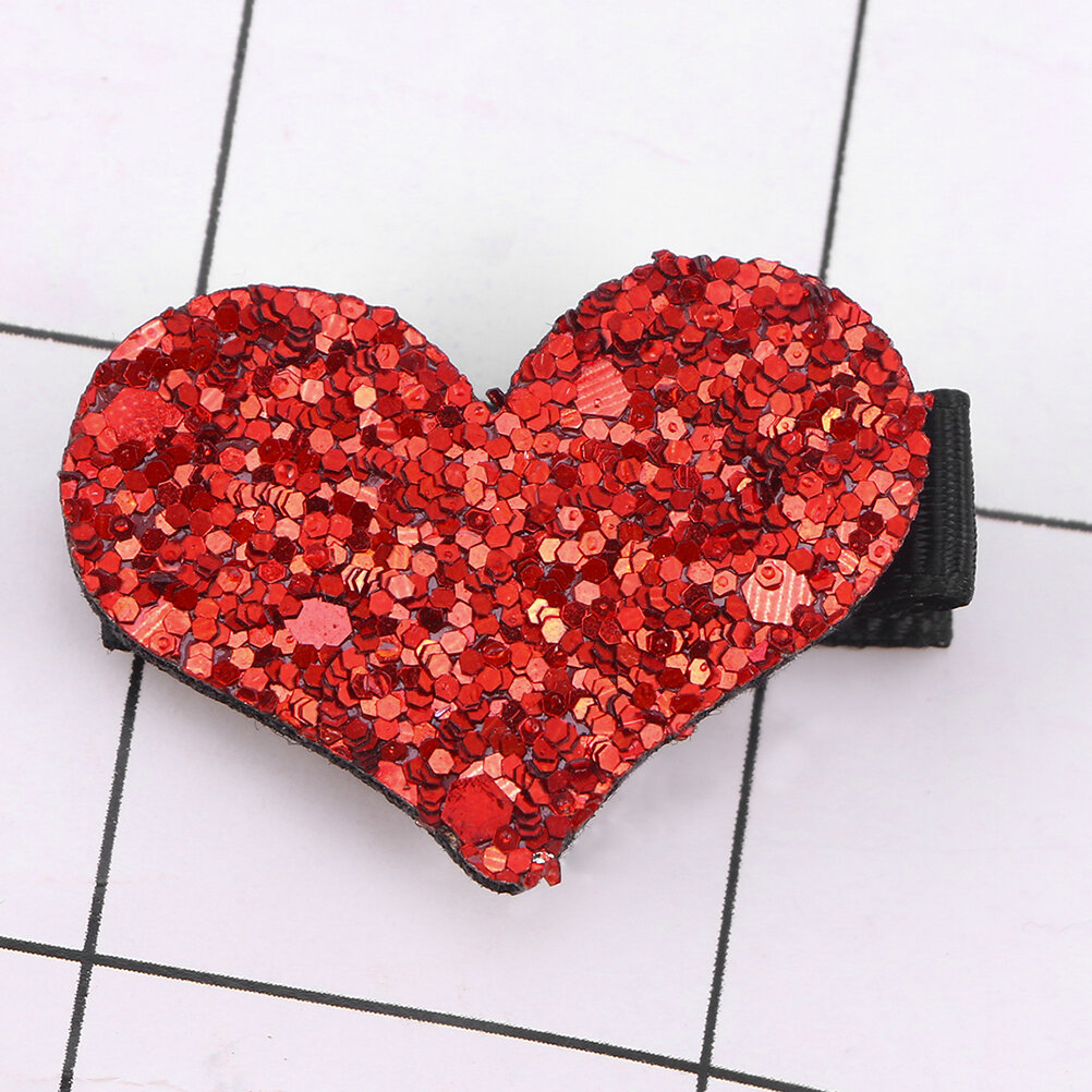 2 Шт Valentines Day Сердце Глitter Сequin Сердце Заколки Для Девочек Праздничные Аксессуары Для Волос 3 80X2 50X0 50Cm