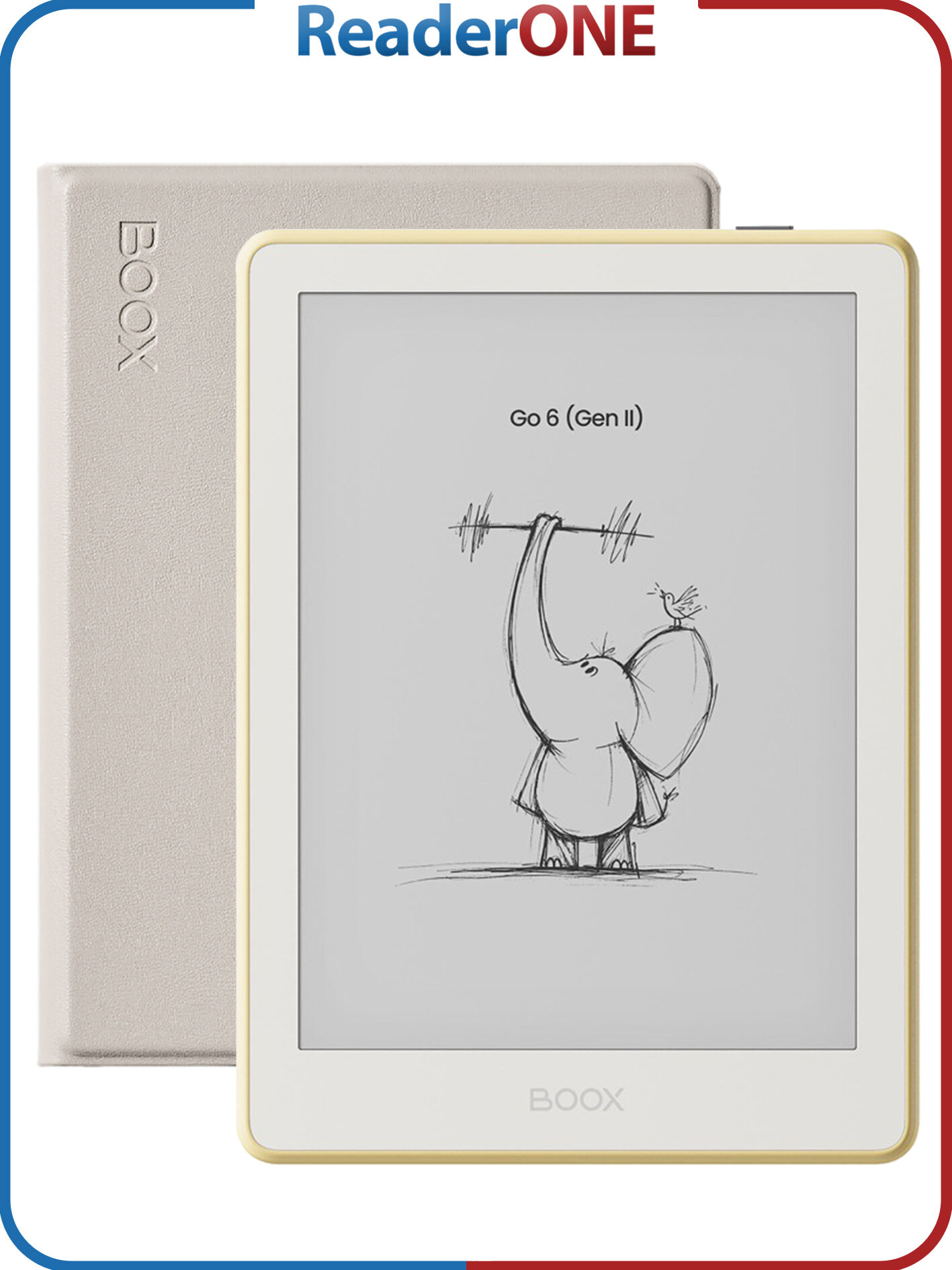 Электронная книга ONYX BOOX Go 6 (Gen II), 32 ГБ, 6", E-ink Carta Plus (Carta 1300), желтый с фирменной белой обложкой