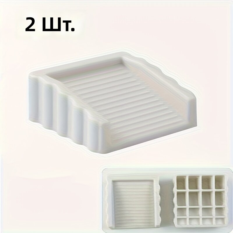 2 шт. клиновидных упоров для двери из пластика с матовой поверхностью, белый, универсальный размер