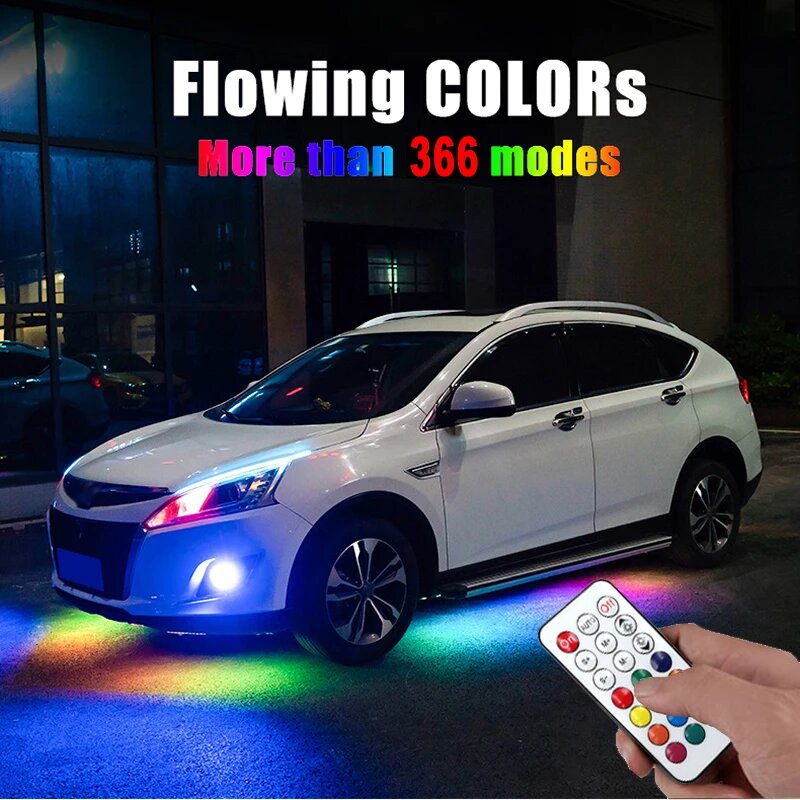 Светодиодсветодиодный Водонепроницаемая трубка RGB для подсветки кузова, IP68, Стайлинг 90x2-150x2