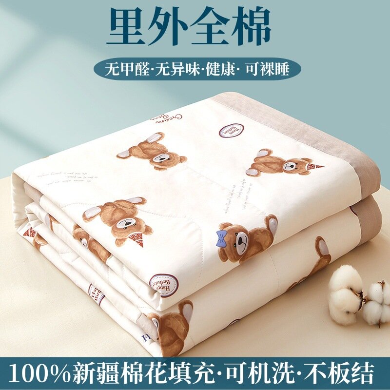 LittleBear 100% хлопковый летний одеяло, наполнитель из хлопка Синьцзян, 150x200см, одинарное, 1.1кг