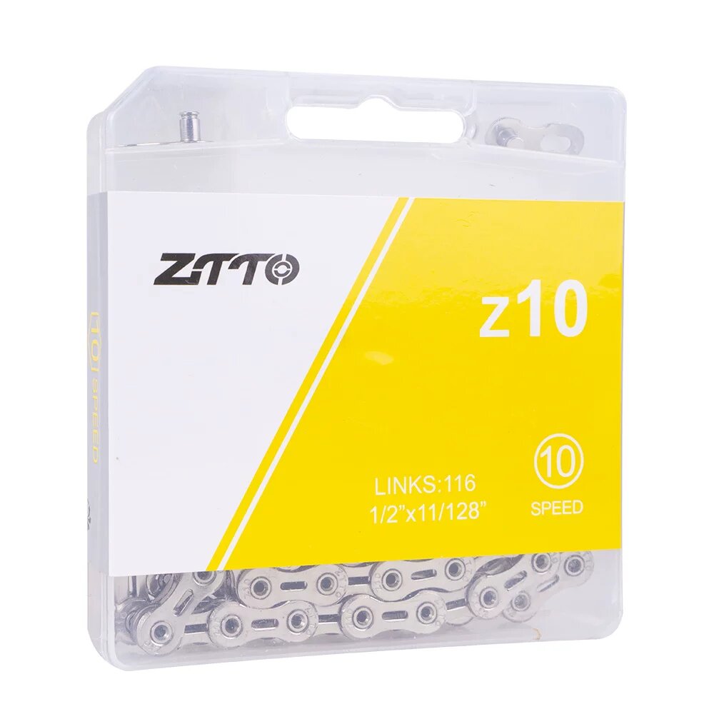 ZTTO 10-скоростная велосипедная цепь Серебристая Полностью прозрачная легкая противорвотная конструкция для шоссейных