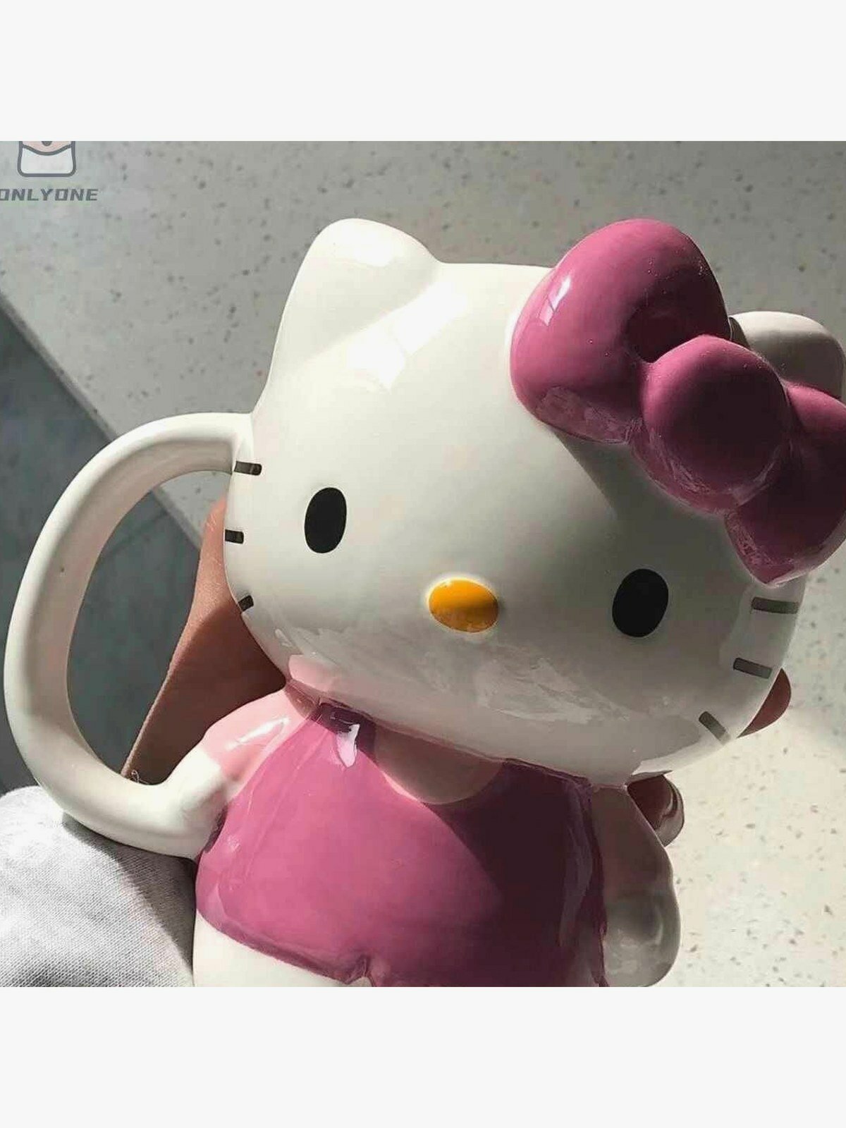 Кружка керамическая белая Hello Kitty 300 мл для кухни, многоразовая посуда для чая и кофе