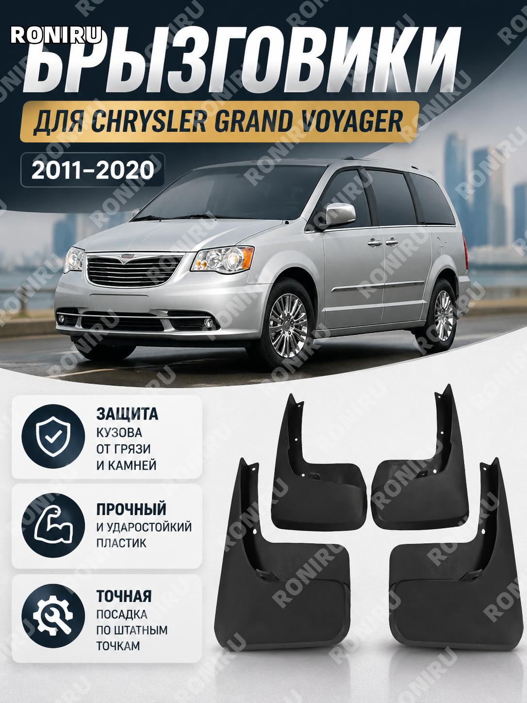 Брызговик для Chrysler Grand Voyager 11-20, 31×26,5×13,5 см, пластиковый, для автомобиля, защита кузова автомобиля