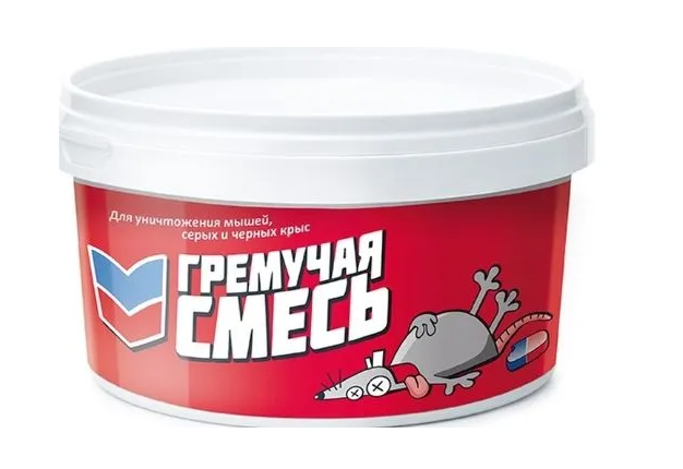 Отрава для мышей и крыс Крысиная смерть 200 гр, 16 штук мягкие брикеты
