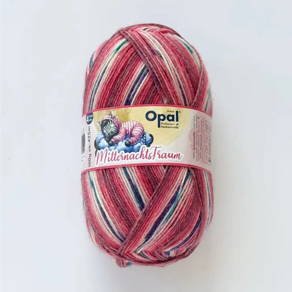 Пряжа Opal Mitternachtstraum 4ply 100 г 425 м, 75% шерсть, 25% полиамид, для носков и свитеров
