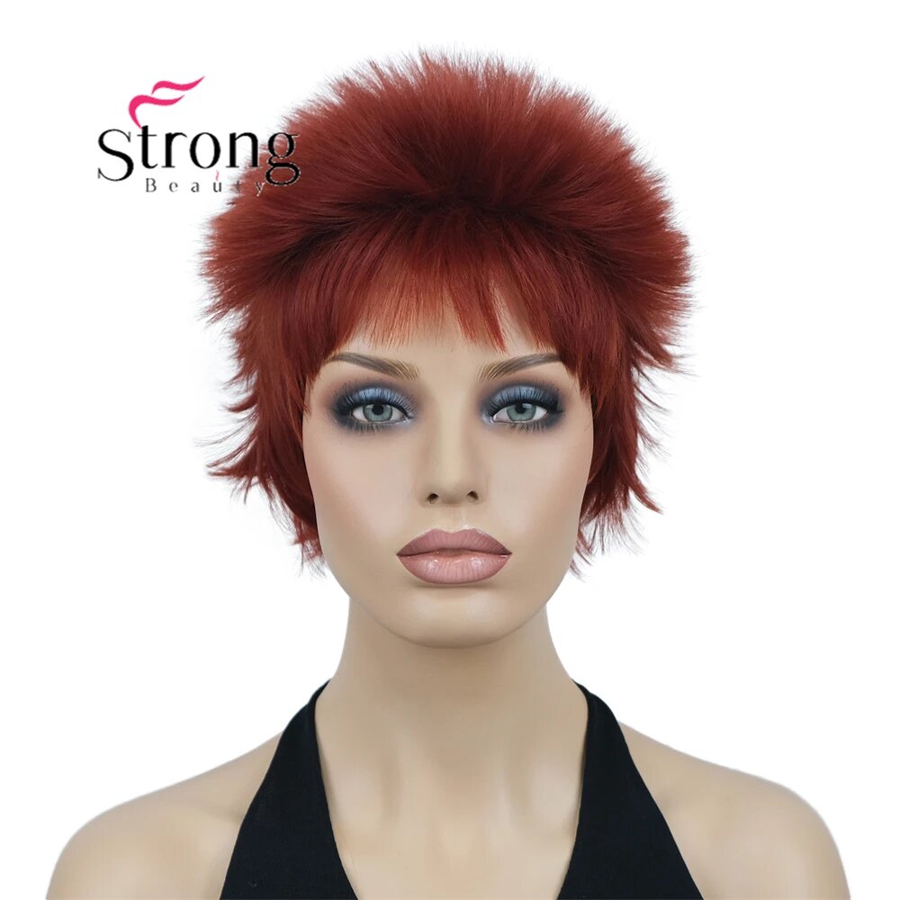 StrongBeauty коричневый синтетический парик боб Красный, 118 red