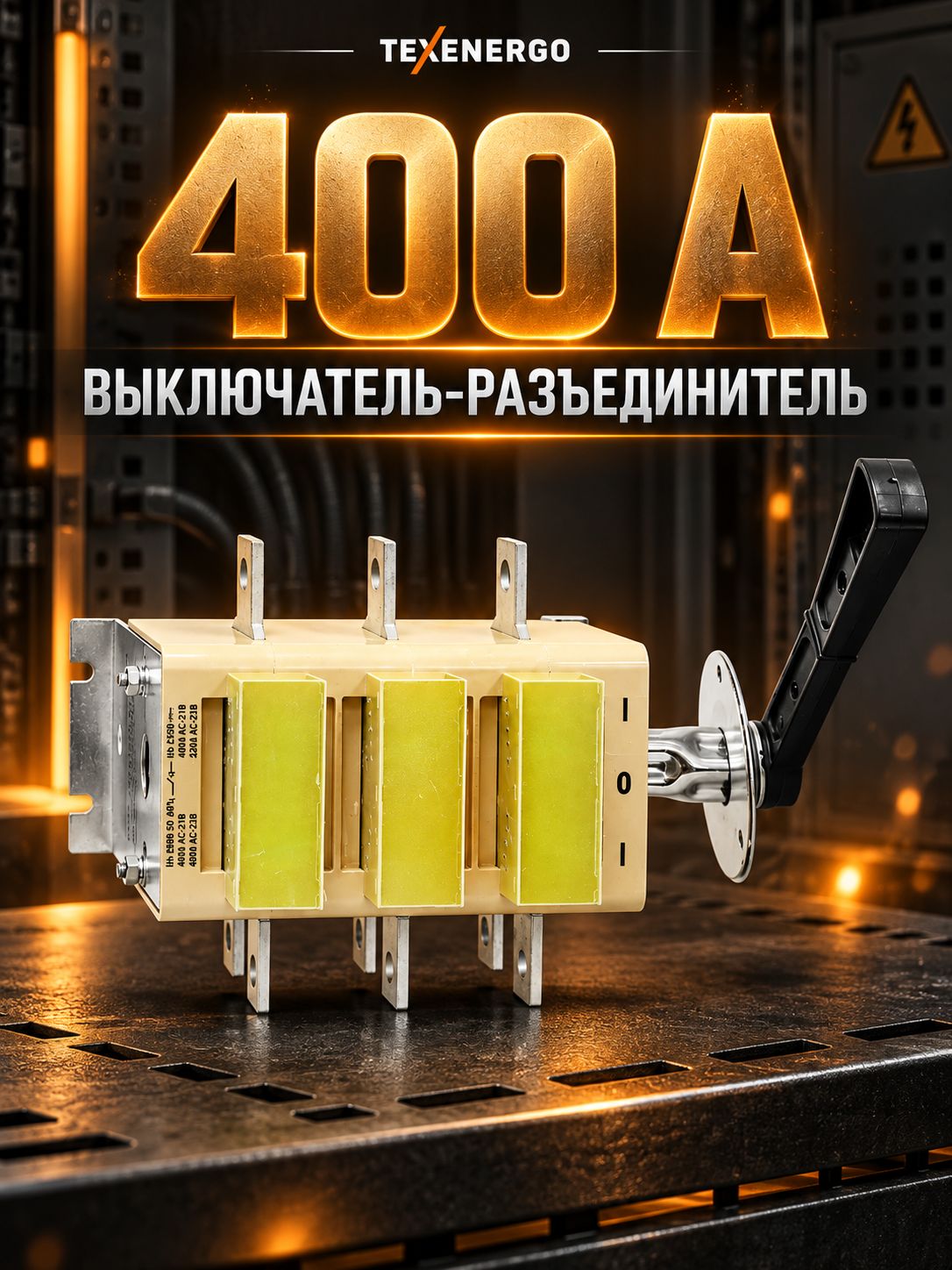 Выключатель-разъединитель 400А 1-0 УХЛ3 поворотный 32-37В 31250-32 правое исполнение Texenergo