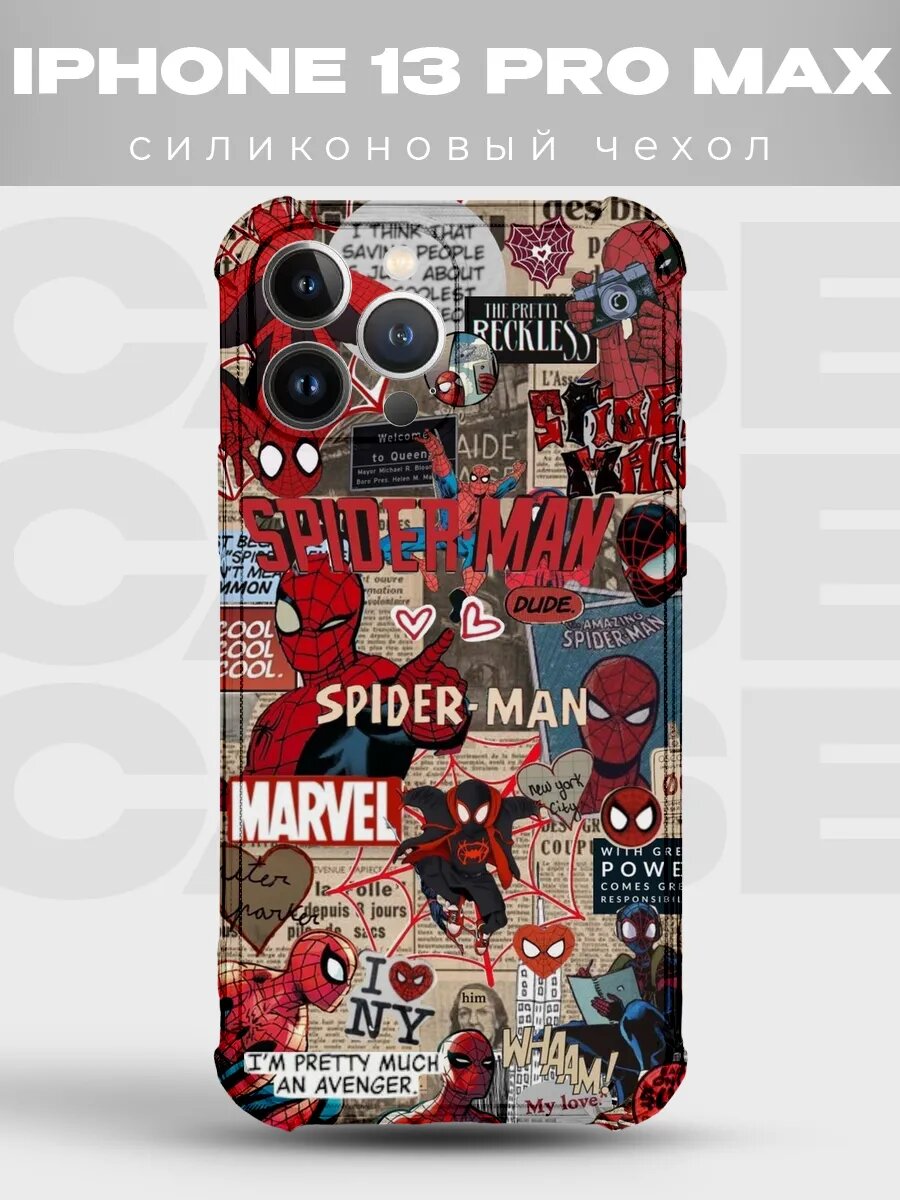 Чехол на iPhone 13 Pro Max Человек-паук spider man человек п