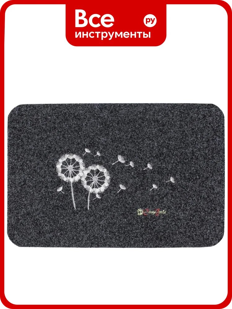 Влаговпитывающий коврик ComeForte «велюр» Одуванчик 50x80см Серый TCLR/W-1005