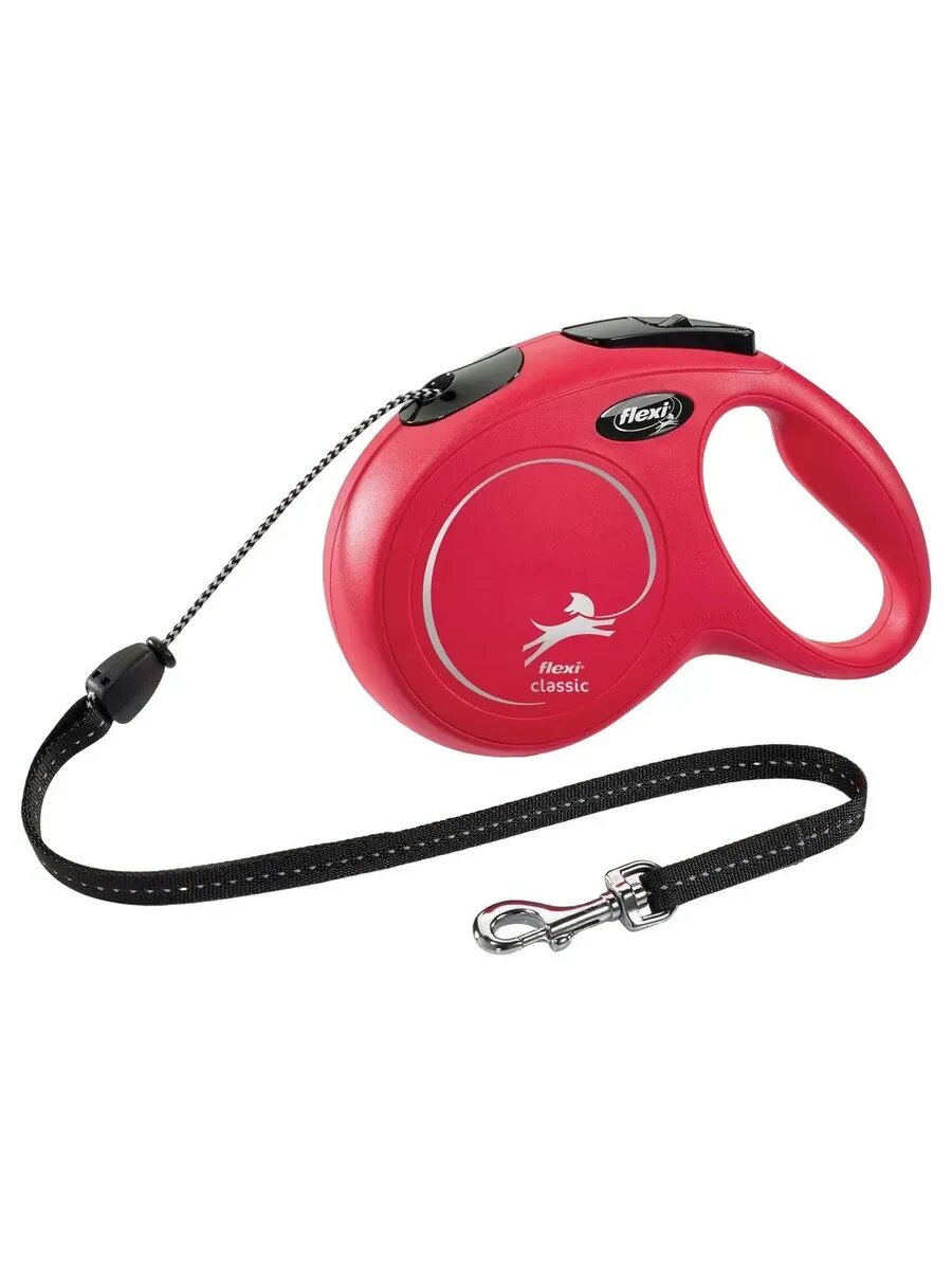Flexi рулетка New Classic M (до 20 кг) 8 м трос красная