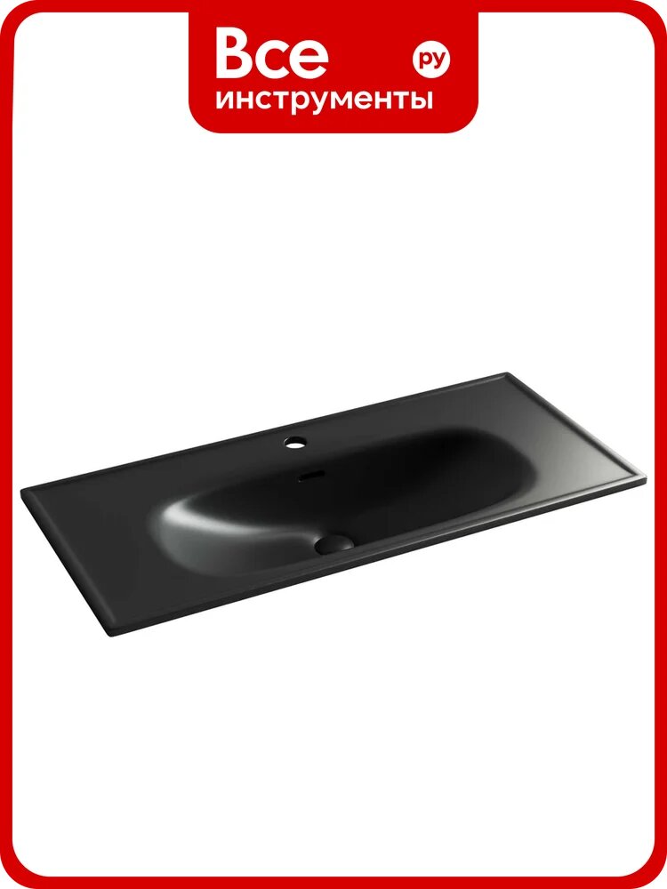Раковина накладная Ceramicanova Sabo с отверстием под смеситель 1000x460x130 черный матовый CN13003MB