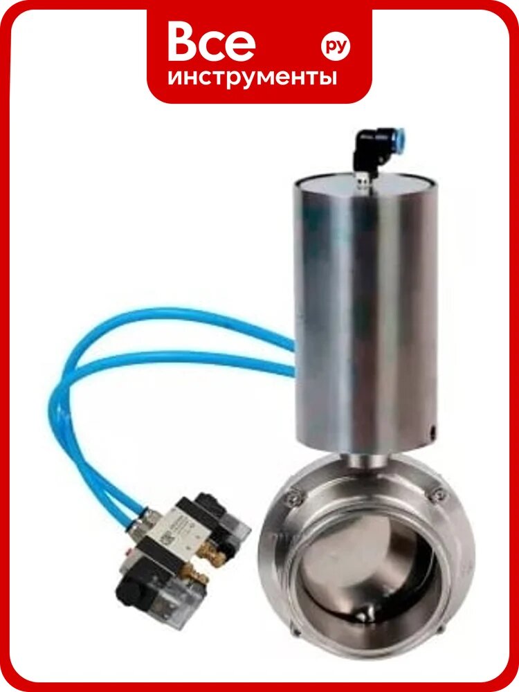 Затвор clamp DN-ru 304-304-EPDM-2W-C-H Ду15 Ру10, пищ. нерж. сталь, пн. привод, пн. распр. D050-77907