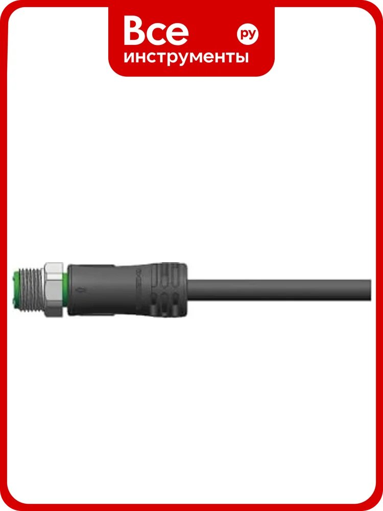 Соединитель кабельный VELLEDQ M12-M05T-5.0PVC/BK, Вилка, Прямой с кабелем, Пластик 5-PINIP67, кабель 5 м, 60 DC, 08-00024737