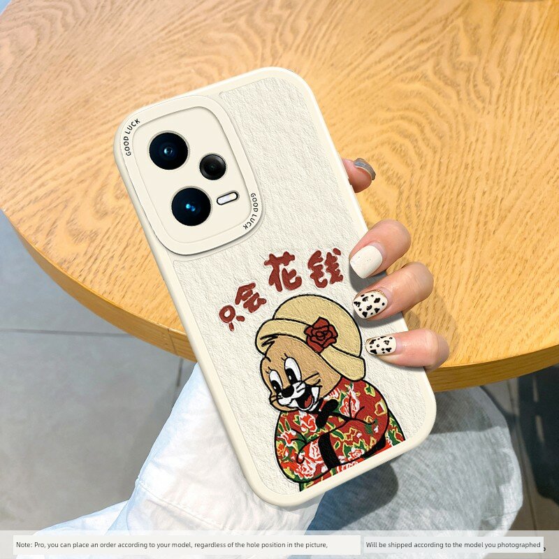 Силиконовый чехол для Redmi Note 15 Pro Plus, антично-белый фон с дизайном Джерри-мышонка