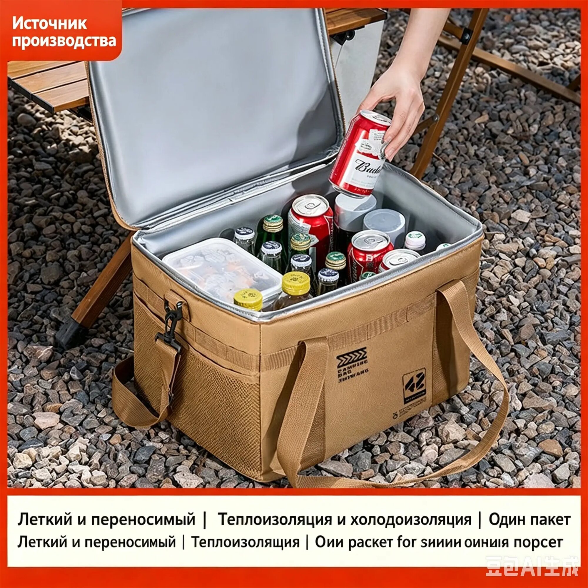 Большая термосумка для пикника и кемпинга, тактическая сумка для хранения посуды и кухонных принадлежностей на природе