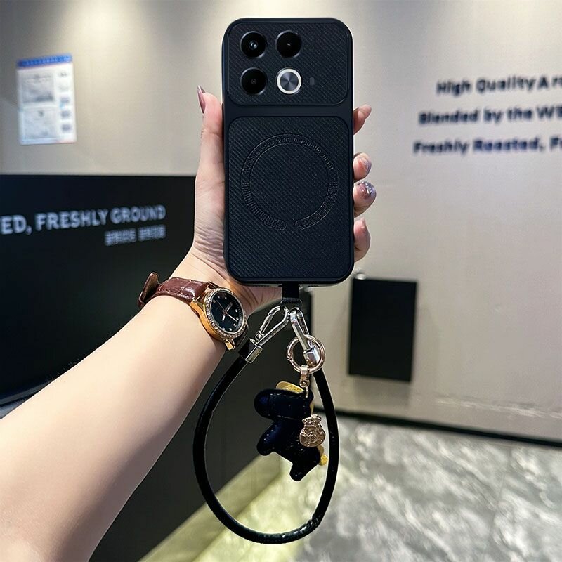 Чехол для Infinix Note 40 / Инфиникс Нот 40, кожа TPU, со шнурком, защитный, противоударный