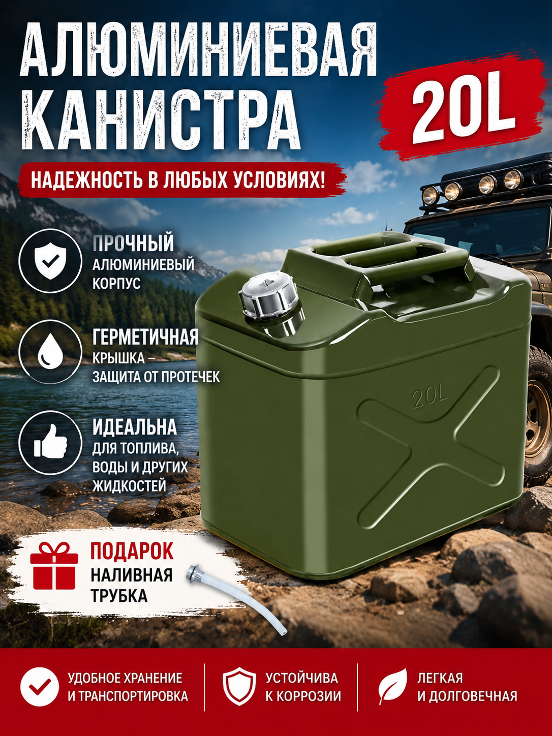 Утолщенная взрывозащищенная металлическая бочка для бензина и дизеля 10/20/30 л для авто и мотоцикла