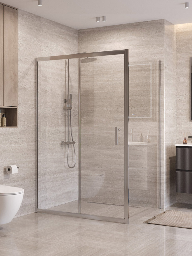 Душевой уголок BelBagno Формат (Uno) 195-AH-1-140/100-C-Cr профиль хром, стекло прозрачное