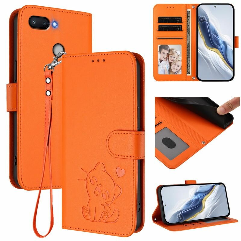 Чехол книжка для Сяоми редми 6A и редми 6 ( Xiaomi Redmi 6A и Redmi 6 ) кожаный с магнитной застежкой, с функцией подставки, коротким шнурком