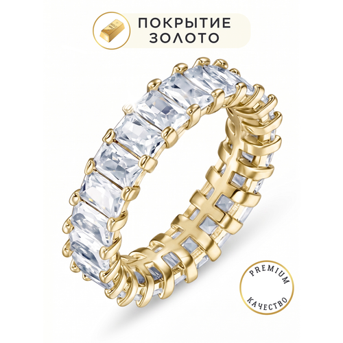 фото Кольцо noima, фианит, размер 16, золотистый