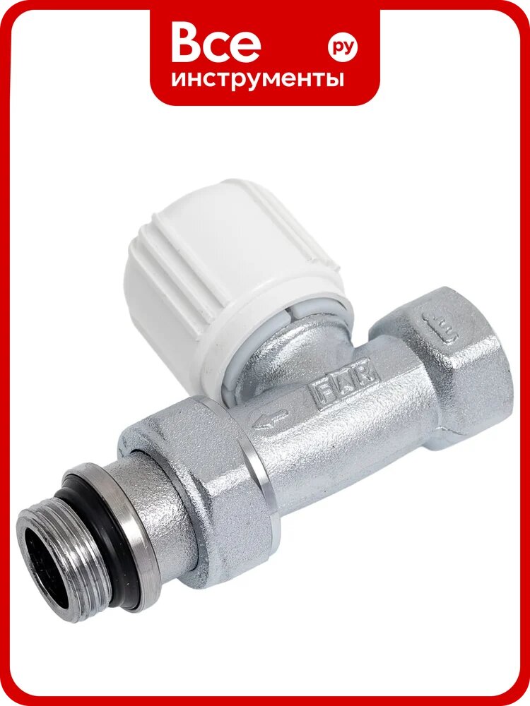 Прямой терморегулирующий вентиль FAR 1/2" ВР, EPDM FT 1641 12, корпус с хромовым покрытием, резьбовое соединение