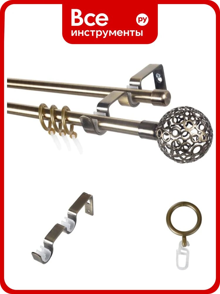 Металлический карниз LM DECOR лайт ажур диаметр 16 мм, 2 м, антик SC09511131200AB