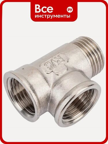Изображение товара Тройник Rvc 00863, латунь, никелированный, 1/2 дюйма, 3 отверстия