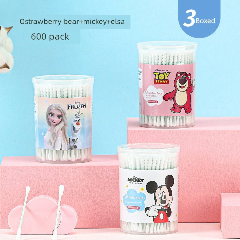 Ватные палочки Disney Elsa Strawberry Bear для младенцев, специальные ватные палочки для чистки носа и ушей для