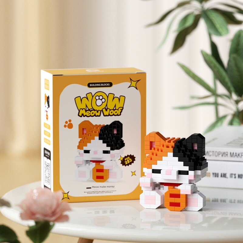 Серия Мяо Ван Счастливая Счастье Кошка Плюшевая Игрушка с Красивым Коробом, Образовательная Сборная Игрушка для Детей
