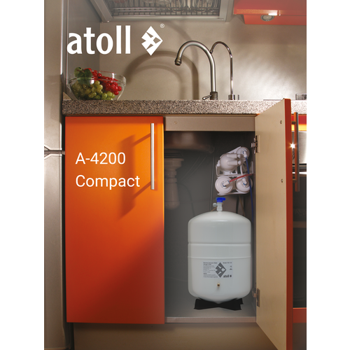 фото Система обратного осмоса atoll compact a-4200 stda, с питьевым краном, накопительный бак 12л.