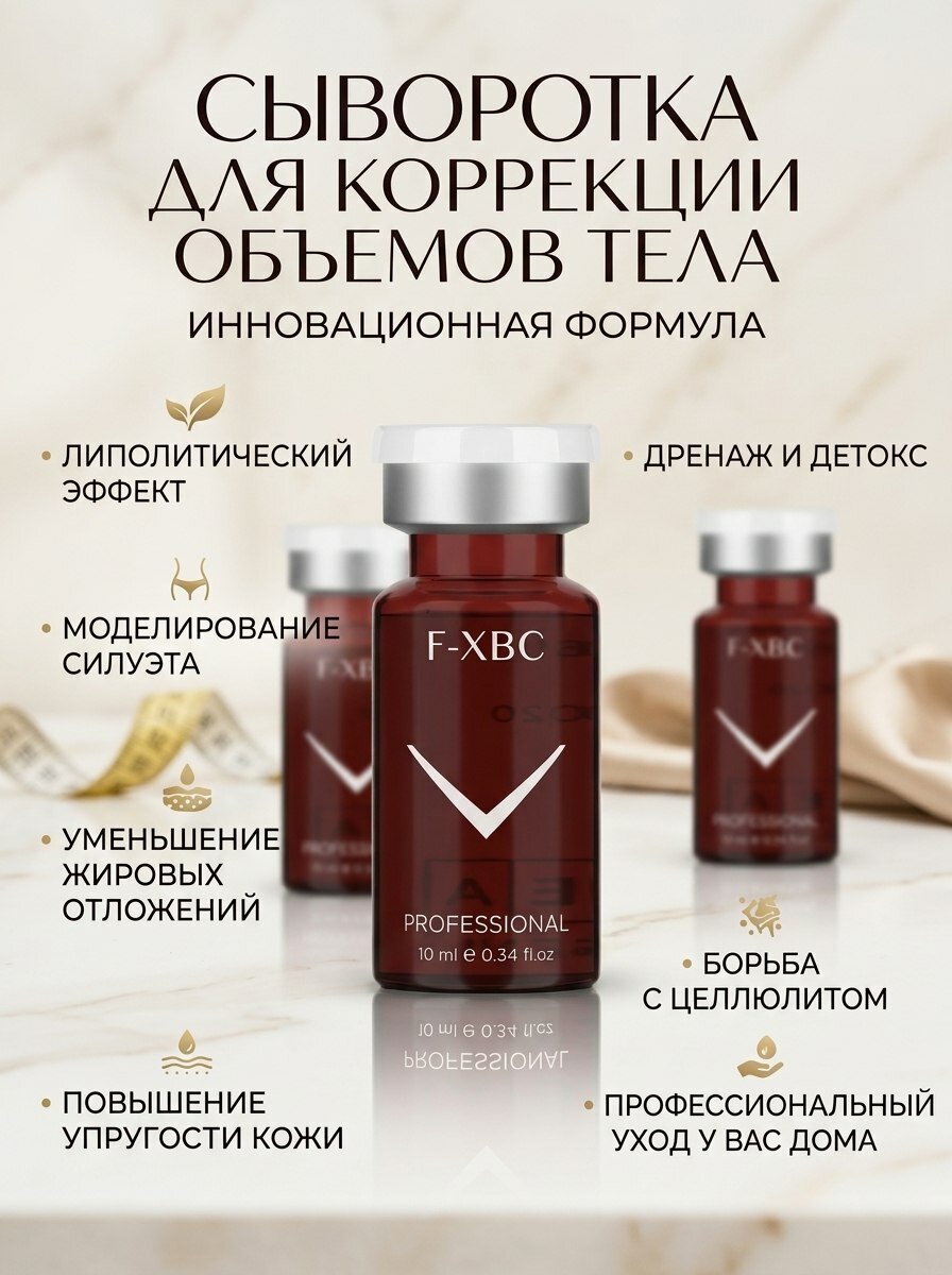 Fusion Mesotherapy F-XBC Body Коктейль для борьбы с целлюлитом и коррекции объемов тела, 10 мл