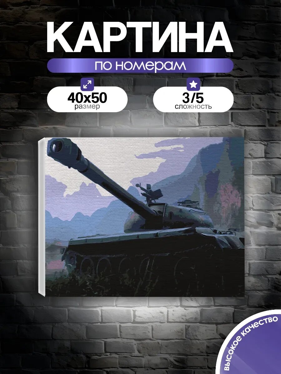 Картина по номерам Война Танк