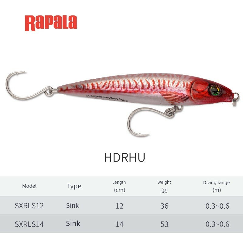 Rapala Странствующая Пенсионная Удочка для Ловли Лососевых Рыб, 53г, 14см, Цвет HDRHU, Подходит для Пресной и Соленой